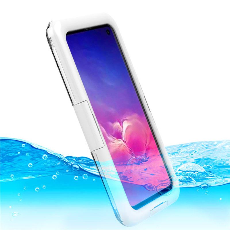 Fundas de teléfono con agua en ellas funda de teléfono con protector de agua para Samsung S10 (blanco)