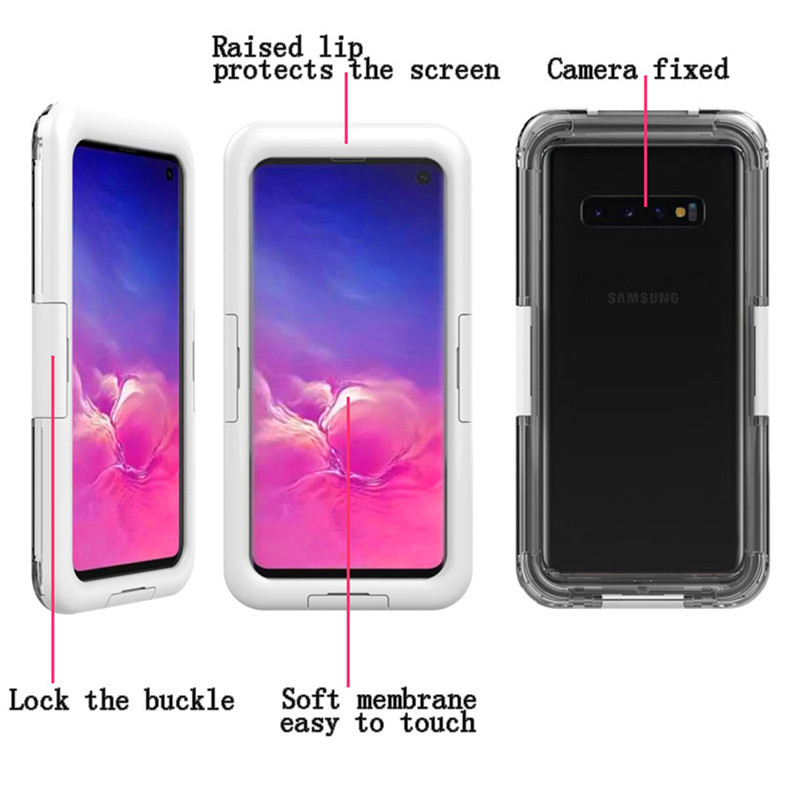 Fundas de teléfono con agua en ellas funda de teléfono con protector de agua para Samsung S10 (blanco)