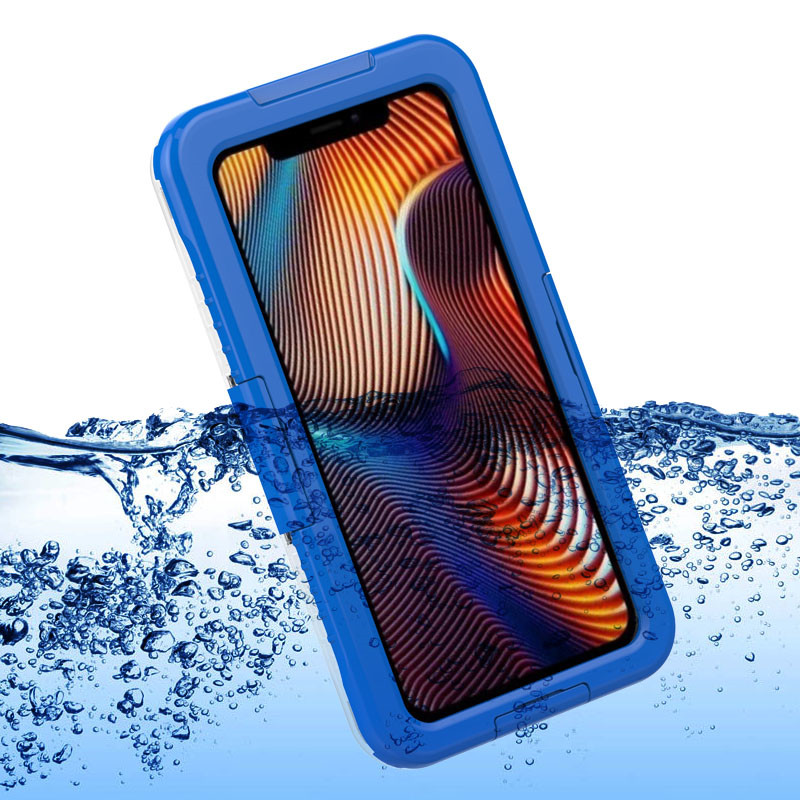 Paquete a prueba de agua para iphone a prueba de agua a prueba de polvo mejor funda impermeable para iphone XR (Azul)
